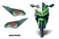 AMR Racing ヘッドライト アイ グラフィック デカール ステッカー NIGHTMARE Kawasaki Ninja250 2013-  即納特価在庫品