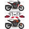 カスタム グラフィック デカール ステッカ ー 車体用 / トライアンフ トライデント TRIDENT 660 / VINTAGE NUMBER ORA RED ビンテージ ナンバー オレンジ レッド