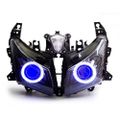 Demoneyes デーモンアイ HID プロジェクター LED ヘッドライトユニット ブルー ヤマハ T-MAX530 2012-2014