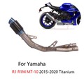 KO Lightning / 160 mm スリップオンマフラー チタニウム中間パイプ 触媒除去  / Yamaha ヤマハ YZF-R1 YZF-R1M MT-10 2015-2020