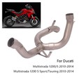 KO Lightning / チタン 中間パイプ リンクパイプ 触媒除去 / Ducati ドゥカティ Multistrada ムルティストラーダ 1200 S Sport/Touring 2010-2014
