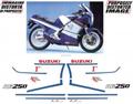 グラフィック デカール  / スズキ RG250Γ GAMMA フルカウル 1985-1987 (GJ21B)/  BLUE WHITE 1986