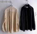 完売＊VlasBlomme Washed Linen × VB Archive ダブルスタンドカラーシャツ