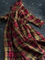 完売＊ICHI Antiquites リネンクラシックタータンのロングシャツドレス