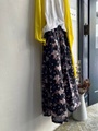 ICHI Antiquites LINEN FLOWER PRINT ロングスカート