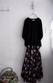 ICHI Antiquites LINEN FLOWER PRINT ロングスカート