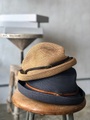 完売＊レザーベルトのBOXED HAT 7cm brim  mature-ha. 