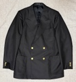 AJ-178-W-A1AL Black Mohair Hopsack Double-Breasted Jacket  38size