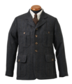 AJ-229  BRITISH VINTAGE FLANNEL CHECK PIVOT SLEEVE GOLF JACKET 