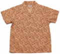 AS-148 COTTON CHAMBRAY ORIGINAL PEACOCK PRINT OPEN COLLAR S/S SHIRT　