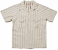 AS-190 ORIGINAL COTTON DOBBY STRIPE RAGLAN SLEEVE S/S OPEN SHIRT