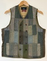 AV-011-CRZ Homespun Tweed "Crazy Pattern" Vito-Style Double-Breasted Vest 38~40size