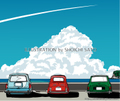 Clear blue　湘南イラスト版画作品