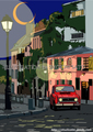 French night　世界の風景イラスト版画作品