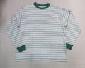 DANTON ダントン 長袖マルチボーダーTシャツ（グリーン×グレー）