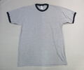 TULTEX タルテックス　半袖リンガーTシャツ(グレー×ネイビー)