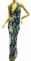 1214　花柄ｼﾝﾌﾟﾙｽﾄﾚｯﾁﾛﾝｸﾞﾄﾞﾚｽ