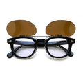 TART OPTICAL ARNEL　JD-04 46サイズ対応・クリップオンサングラス / アンティークシルバー：ダークブラウン（偏光）