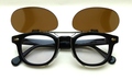 TART OPTICAL ARNEL　JD-04 46サイズ対応・BLESS限定オリジナル跳ね上げ式クリップオンサングラス / アンティークシルバー：ダークブラウン（偏光）