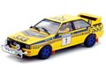 team-slot　1/32　ｽﾛｯﾄｶｰ　　TS-12305 ◆ AUDI QUATTRO A2　#1/Mikkola & Hertz.　Hong Kong Beijing Rally 1985 winner - ベルト駆動の4WDモデル!　　アウディ－クワトロにニューモデル香港・北京ラリー★入荷完了！