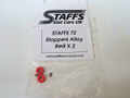 Staffs 製　1/32ｽﾛｯﾄｶ-ﾊﾟｰﾂ　STAFFS72 ★アクスル シャフトストッパー2個set　レッド　Aluminium Axle Stoppers -Red-　マシンセッティングに！◆新入荷！