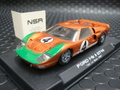 NSR　1/32ｽﾛｯﾄｶｰ　　1111-SW◆FORD GT40 MKII LE MANS 1966 　　#4　Mark Donohue & Paul Hawkins 　　この色素敵です SHARK 20000rpm/SW★新製品！