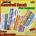 MHS製　1/32　ｽﾛｯﾄｶｰ ｼﾞｵﾗﾏ用ﾃﾞｶｰﾙ　　　　GA2◆ガードレール用デカール　アソートセット　　Guardrail Decals "タイヤメーカー"　ガードレースやコーナーウォールに使い道は多彩！　4シート入り。たっぷり672cm、これは便利です！　◆お奨め商品！