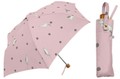 水玉と猫 晴雨兼用ミニ傘（ピンク）