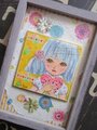 ミニ色紙ドール風原画　フレーム入り