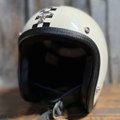 チェッカーフラッグ ジェットヘルメット SHM SG規格(全排気量) HELMETS ビンテージモデル スモールジェッペル 日本製 アイボリー
