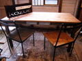 ラスティック,オールドパインのダイニングテーブル,W150,ブラックシャビー