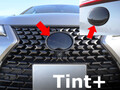 Tint+ レクサス UX200/UX250h/UX300h/UX300e MZAA10/MZAH10/MZAH11/MZAH15/MZAH16/KMA10 前後エンブレム 用 (★ブラックスモーク)