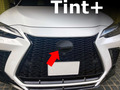 Tint+ レクサス NX250/NX450h/NX350h/NX350 AAZA20/AAZH26/AAZA25/AAZH20/TAZA25/AAZH25 フロントエンブレム 用 前単品 (★ブラックスモーク)