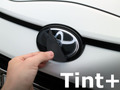 Tint+ トヨタ アクア NHP10 後期 GR 前後エンブレム 用 (★ブラックスモーク)