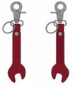 ロイヤルエンフィールド　Spanner Cutout Leather Keychain ：スパナカットアウトレザーキーホルダー【RED】　