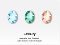 No.255　宝石（ジュエリー) アクアマリン　翡翠　ローズクォーツ 【AI】