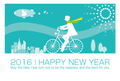 No1190　デザイン年賀状　自転車　【AI】