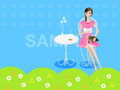 No583　女性のイラスト　ライフスタイル　