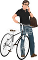 No.1018　自転車と男性のイラスト