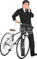 No.1020　自転車通勤の男性のイラスト　