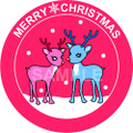 No.845　クリスマスのイラスト　可愛いトナカイ