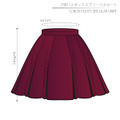 円形12ボックスプリーツスカート　女性Ｍサイズ【ダウンロード型紙】