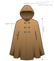 Duffel Long Cape Men's-F size [Letter paper download pattern]