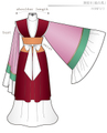 漢服Ⅲ(融合風)　女性ＬＬサイズ【ダウンロード型紙】
