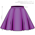 円形10ボックスプリーツスカート　女性Ｓサイズ【ダウンロード型紙】