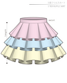 3 Tier Ruffle Skirt Ladies'-LL size [A4 paper download pattern]