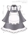 Maid dress 2 Ladies'-L size [Letter paper download pattern]