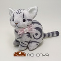 ねこぬいぐるみ「ねこにゃ」アメショシルバー