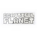 beautiful planet sticker front WHITE