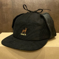 snack cap buck earflap hat BLACK